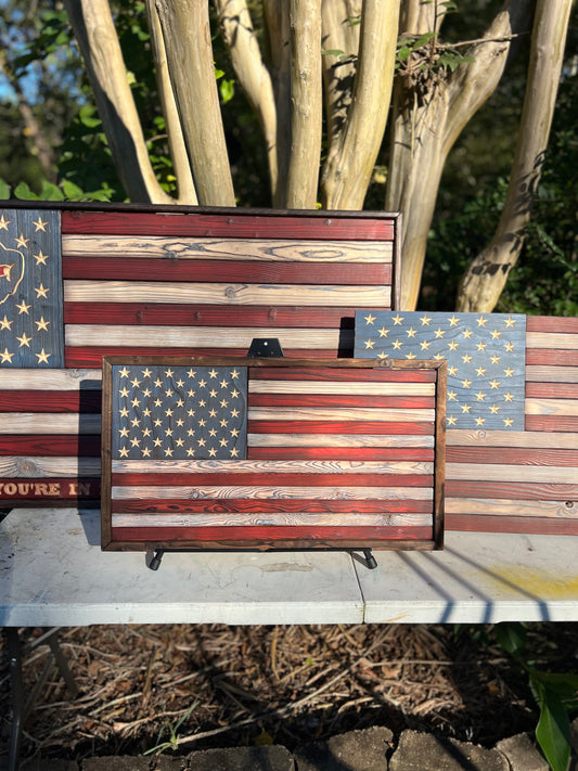 Shou Sugi Ban style American Flag